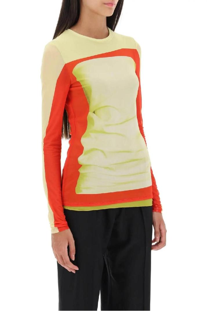 LOEWE로에베 여성 티셔츠 long-sleeved trompe l&#039;oeil top in mesh