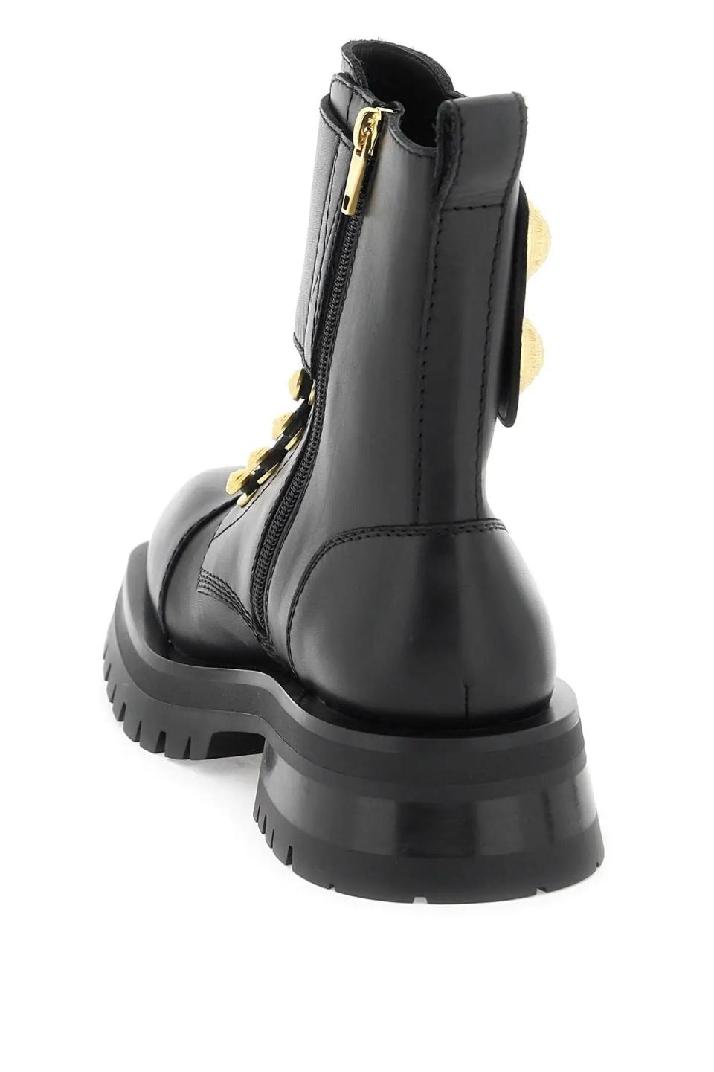 BALMAIN발망 여성 부츠 leather ranger boots with maxi buttons
