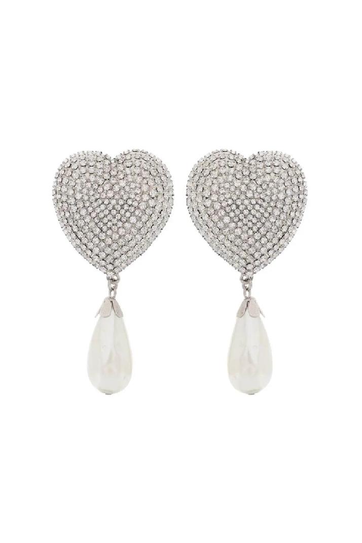 ALESSANDRA RICH알레산드라 리치 여성 귀걸이 heart crystal earrings with pearls