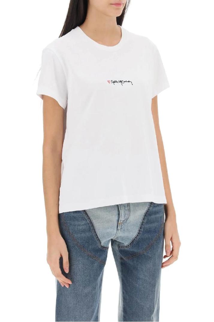 STELLA McCARTNEY스텔라맥카트니 여성 티셔츠 t-shirt with embroidered signature