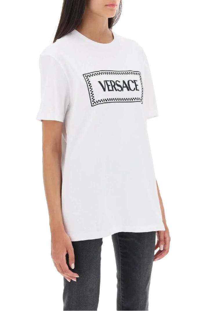 VERSACE베르사체 여성 티셔츠 t-shirt with logo embroidery