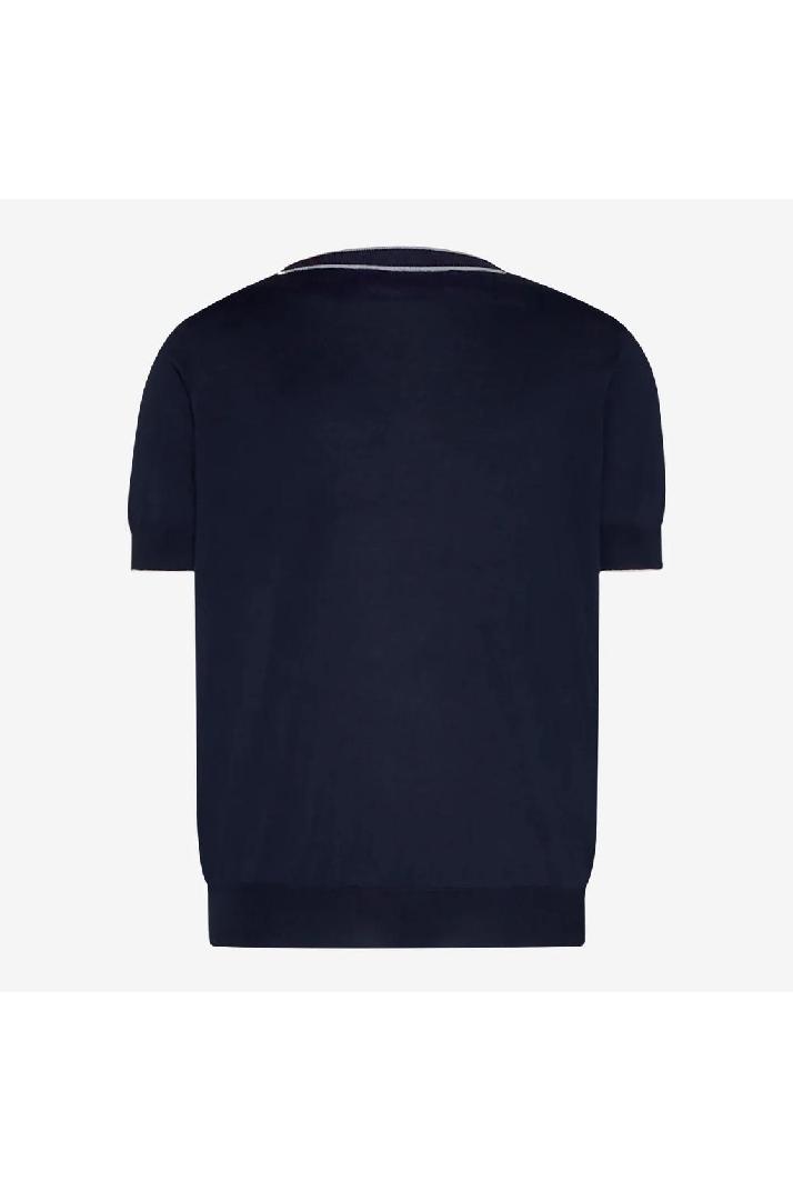 Brunello Cucinelli브루넬로 쿠치넬리 남성 폴로티 Brunello Cucinelli Contrast Trim Crewneck T-Shirt