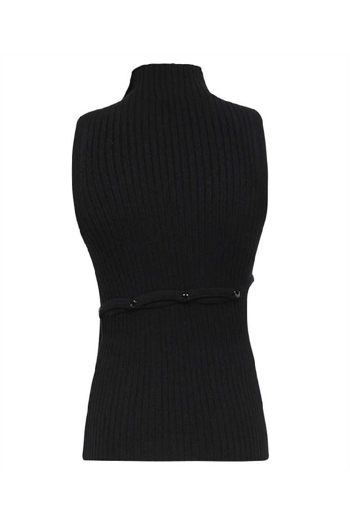 Courreges꾸레쥬 여성 티셔츠 Courreges 323MTO200FI0001 MULTI STYLING RIB KNIT Top - Black