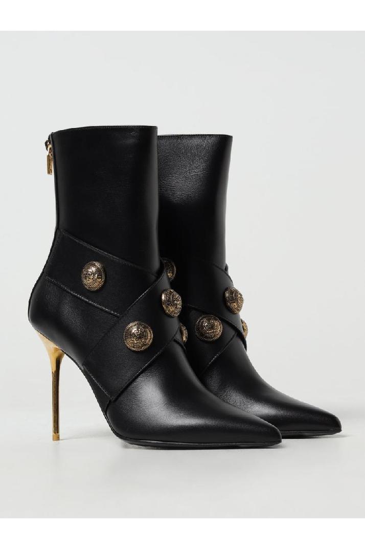 Balmain발망 여성 부츠 Balmain leather ankle boots with zip and studs