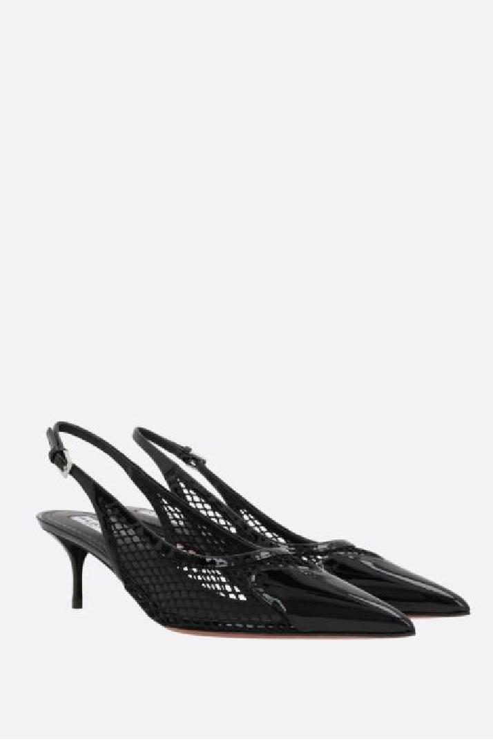 ALAIA알라이아 여성 슬링백 Le Coeur mesh and patent leather slingbacks