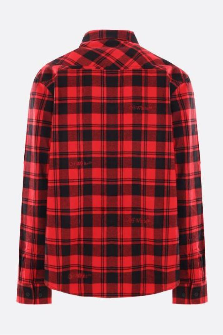 OFF WHITE오프화이트 남성 셔츠 logo detailed checked fannel shirt