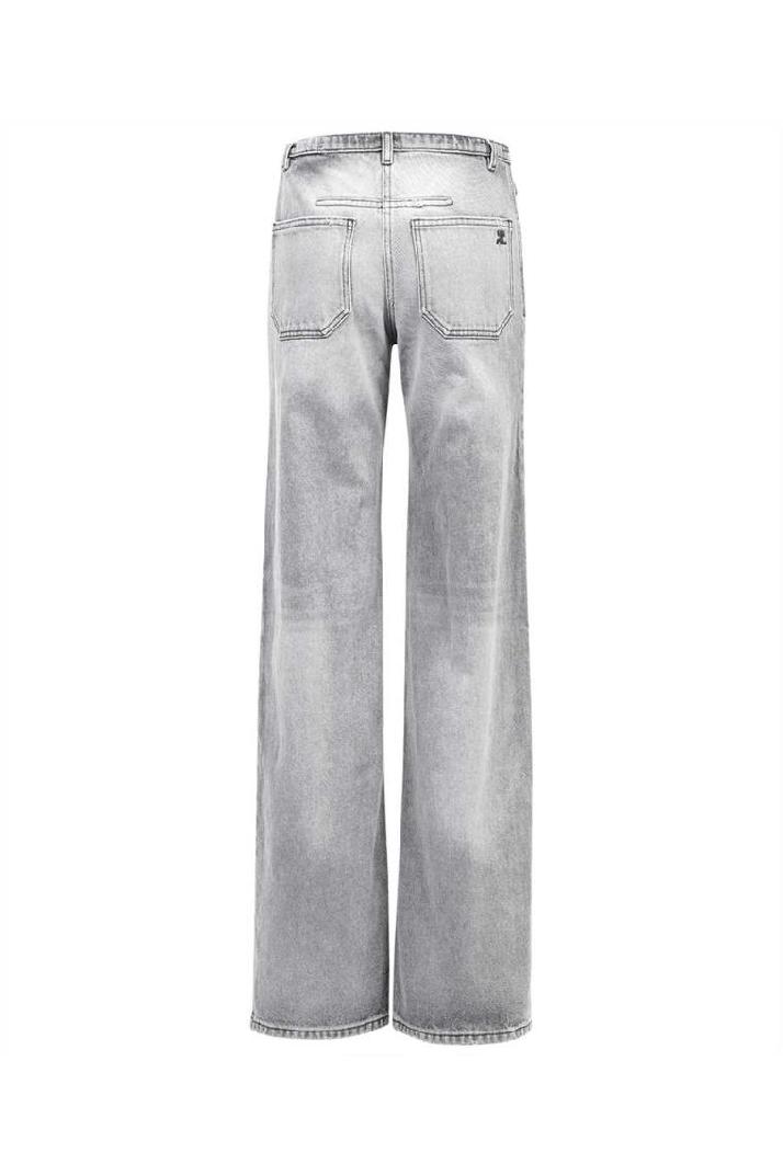 Courreges꾸레쥬 여성 청바지 Courreges 323DPA153DE0009 RELAXED BLACK DENIM STRAIGHT Jeans - Grey