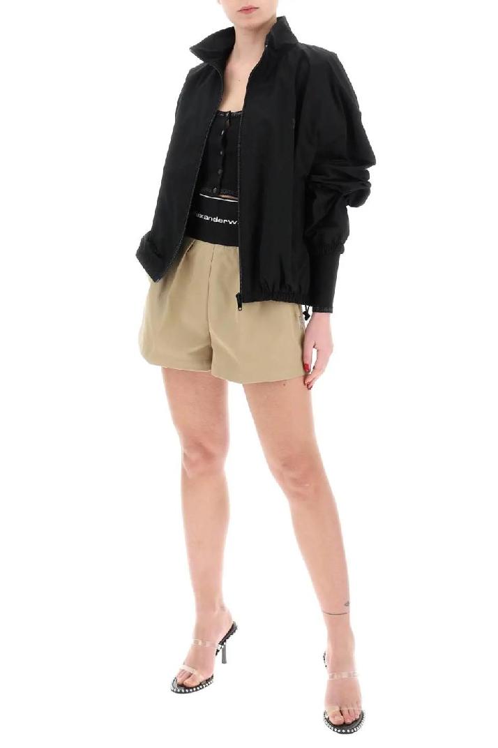 ALEXANDER WANG알렉산더왕 여성 숏팬츠 cotton and nylon shorts with branded waistband