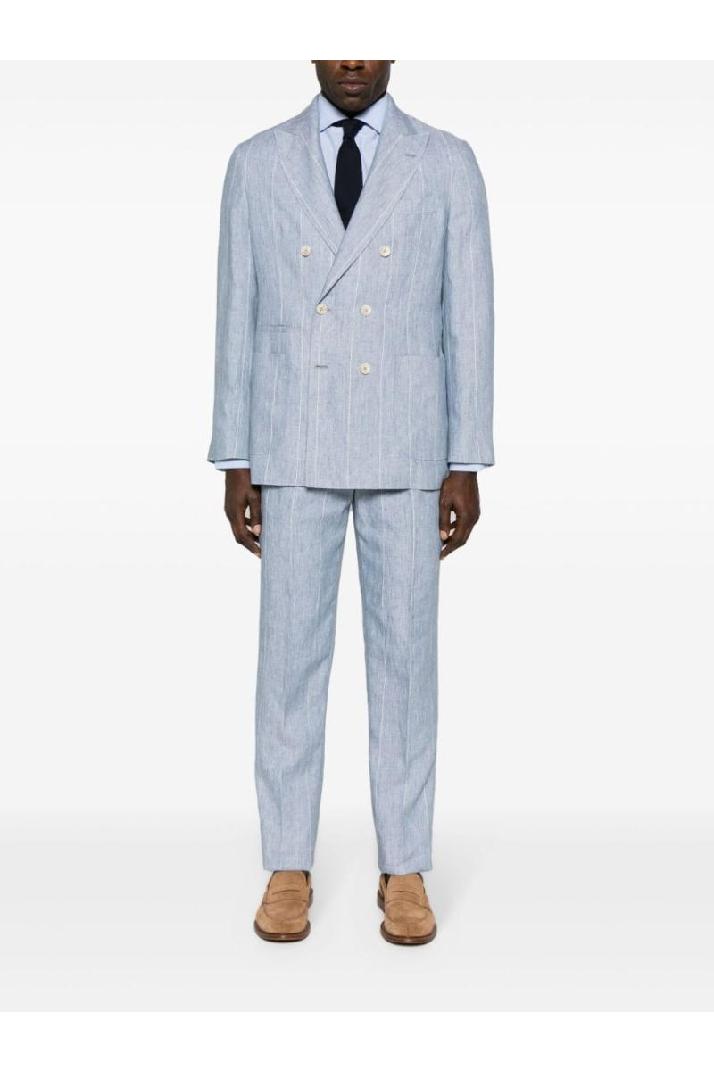 Brunello Cucinelli브루넬로 쿠치넬리 남성 정장 Light blue pinstriped linen suit