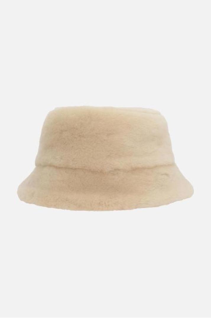 PRADA프라다 여성 모자 logo-detailed shearling bucket hat