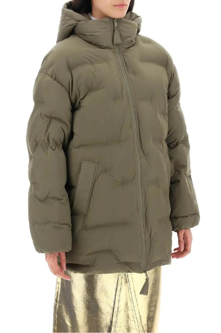 GANNI가니 여성 패딩 midi puffer jacket with detachable hood