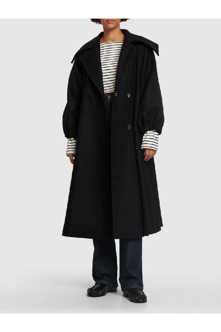 Patou파투 여성 코트 Wool belted double breasted trench coat