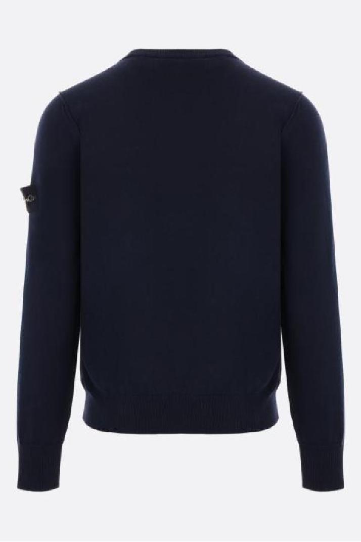 STONE ISLAND스톤아일랜드 남성 니트 스웨터 logo patched cotton pullover