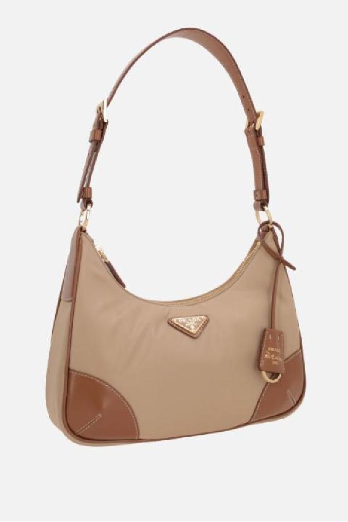 PRADA프라다 여성 숄더백 Re-Nylon and brushed leather hobo bag