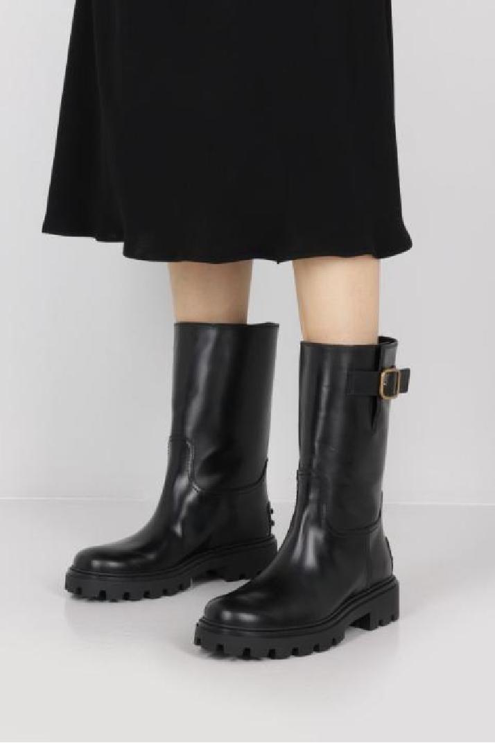 TOD&#039;S토즈 여성 부츠 smooth leather biker boots