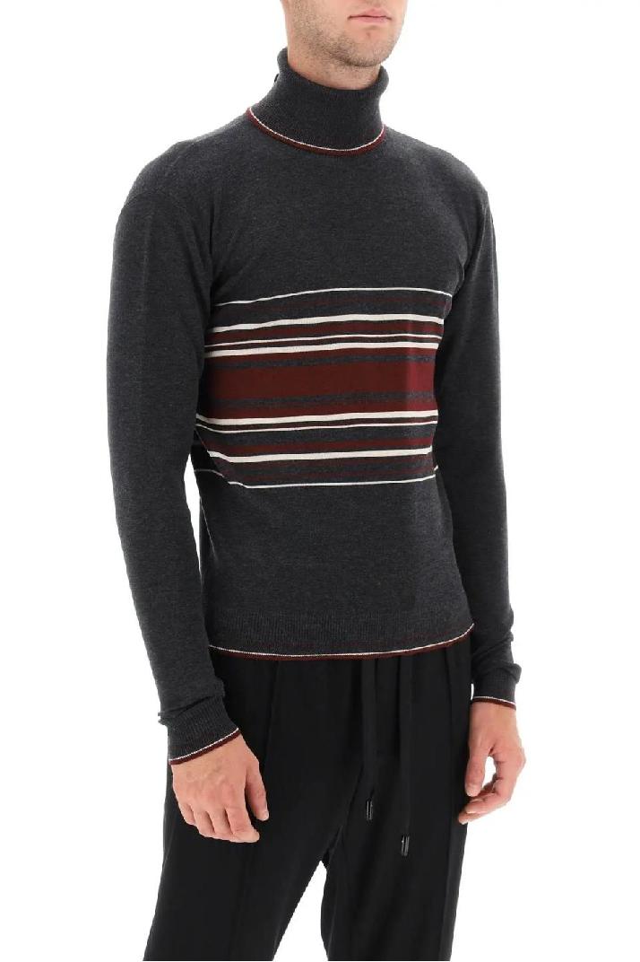 DOLCE &amp; GABBANA돌체앤가바나 남성 스웨터 striped wool turtleneck sweater