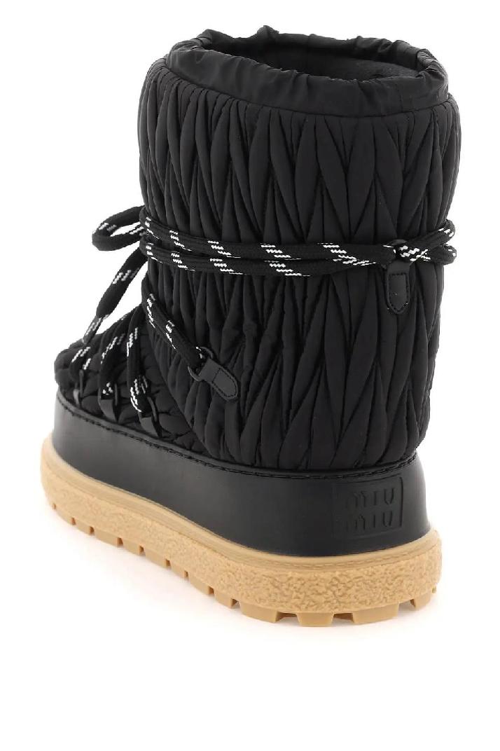 MIU MIU미우미우 여성 부츠 matelassé nylon snow boots