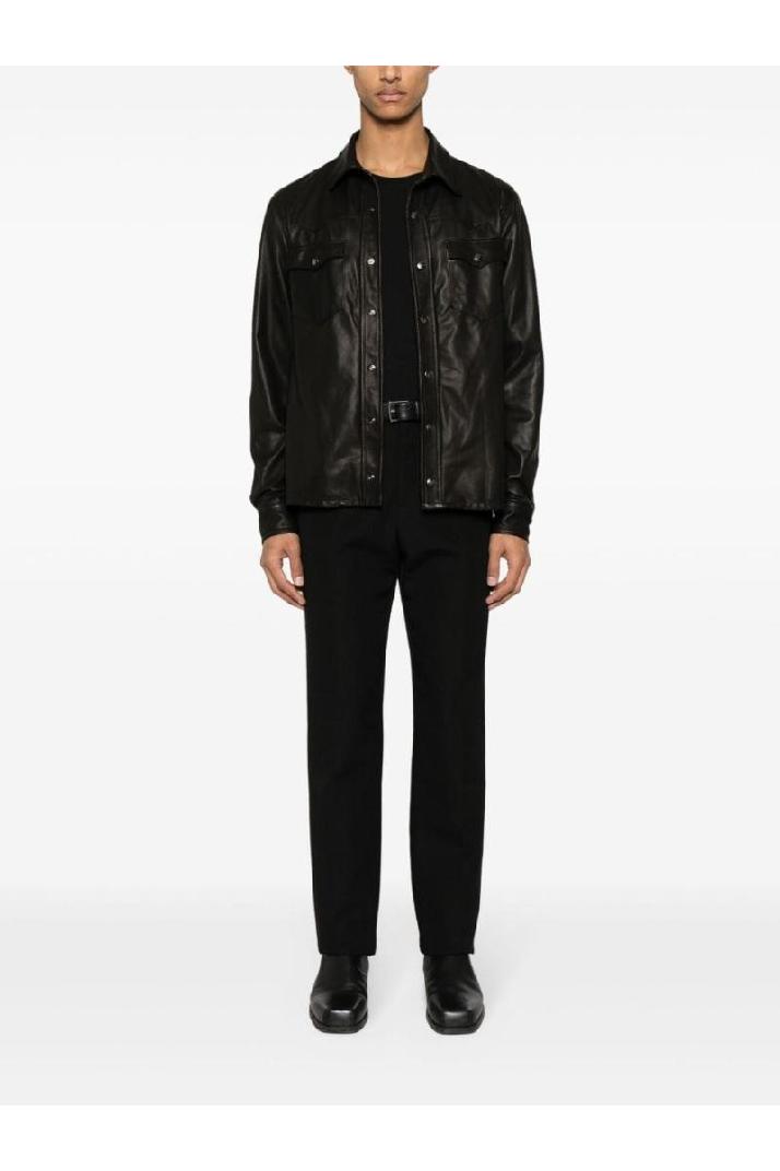 Giorgio Brato조르지오브라토 남성 자켓 Black leather &quot;Texas&quot; shirt