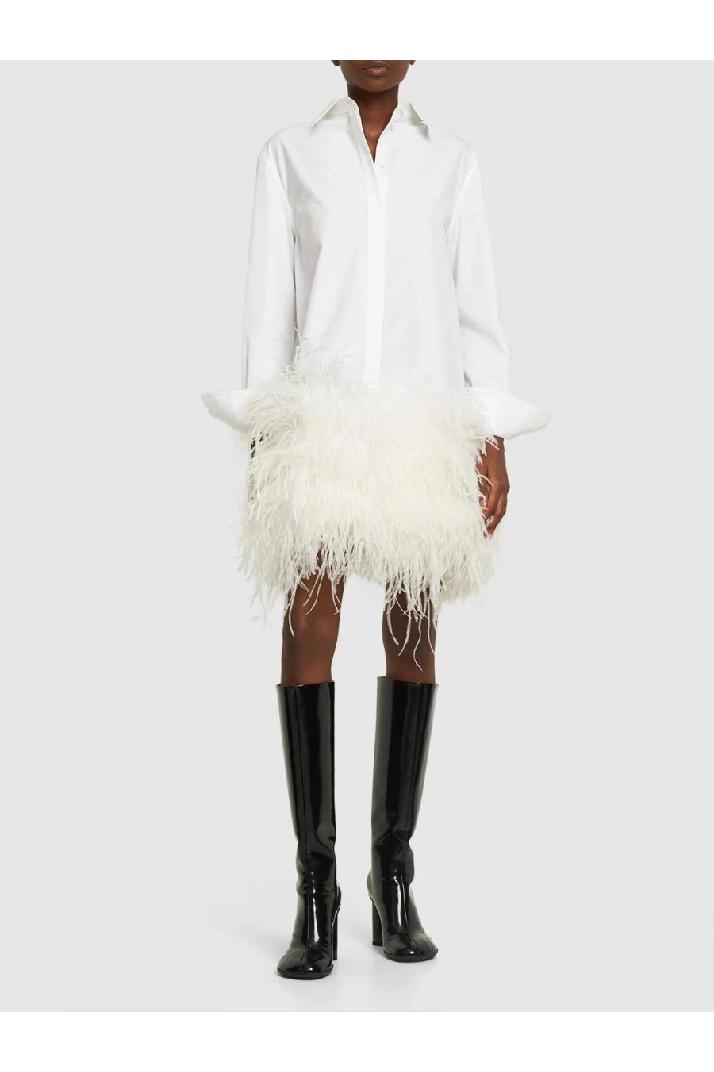 Valentino발렌티노 여성 원피스 Feathered cotton poplin mini shirt dress