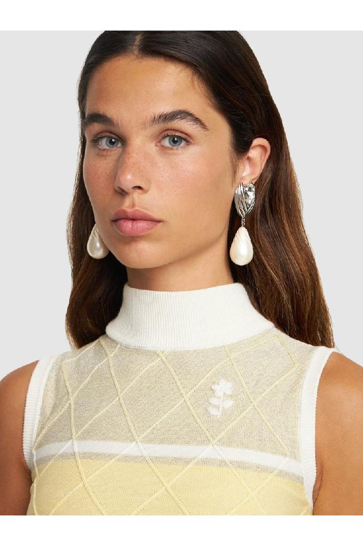 Alessandra Rich알레산드라 리치 여성 귀걸이 Crystal earrings w/ pearl pendant