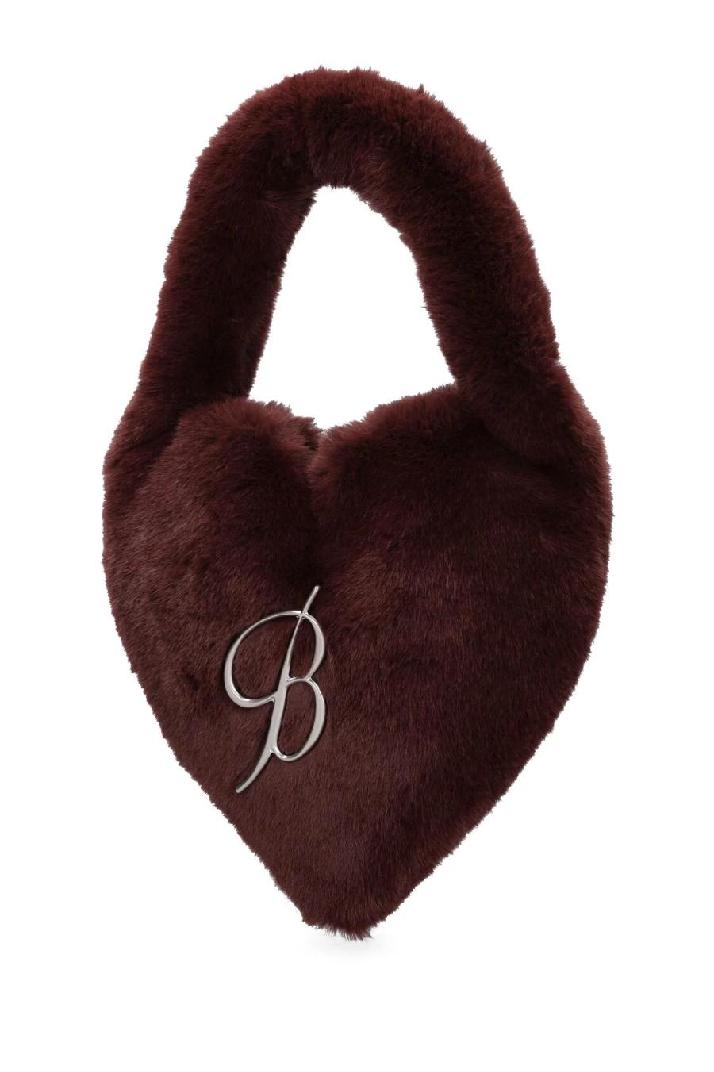 Blumarine블루마린 여성 탑핸들백 Faux fur heart top handle bag