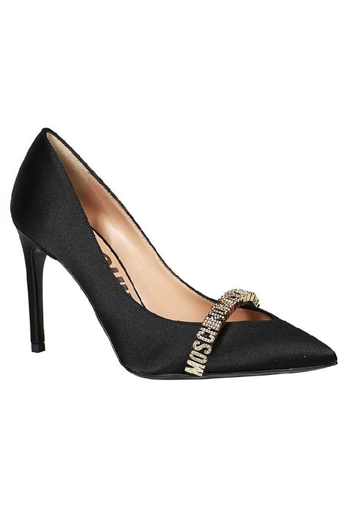 Moschino모스키노 여성 구두 Moschino MA1007AC1HM4 MINI LETTERING SATIN Shoes - Black