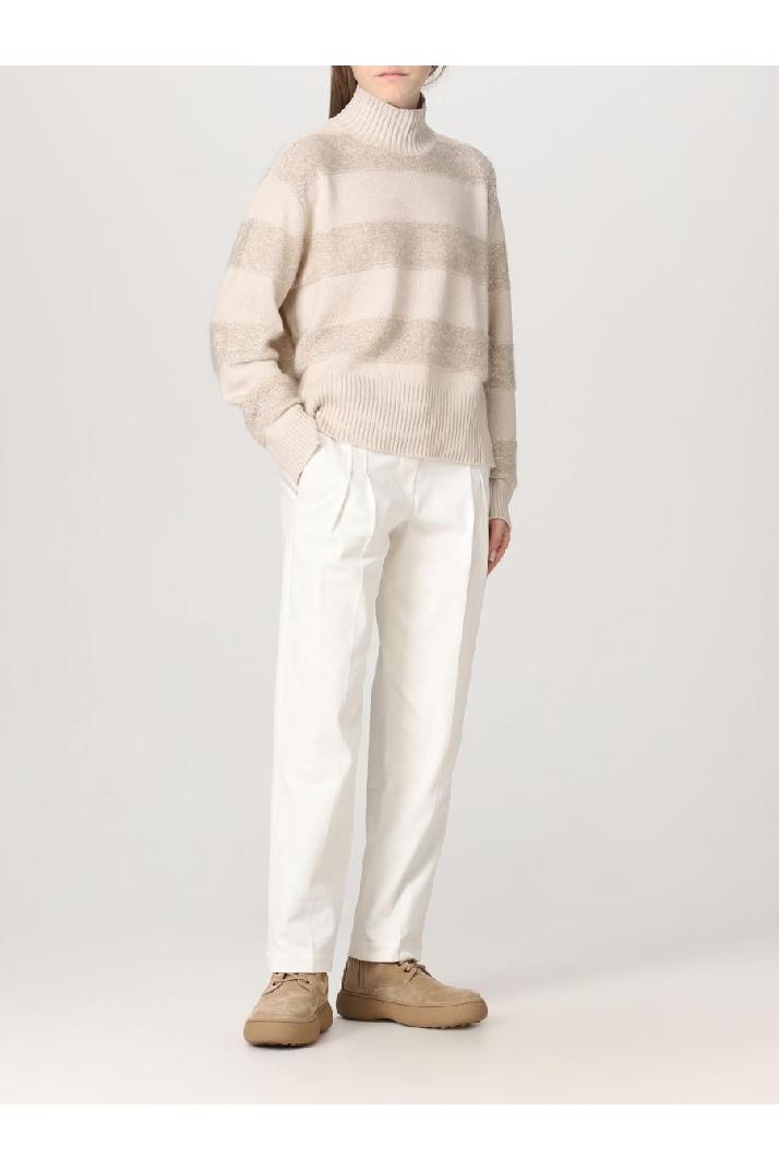 Brunello Cucinelli브루넬로 쿠치넬리 여성 스웨터 Brunello cucinelli sweater in wool blend with dazzling mohair stripes