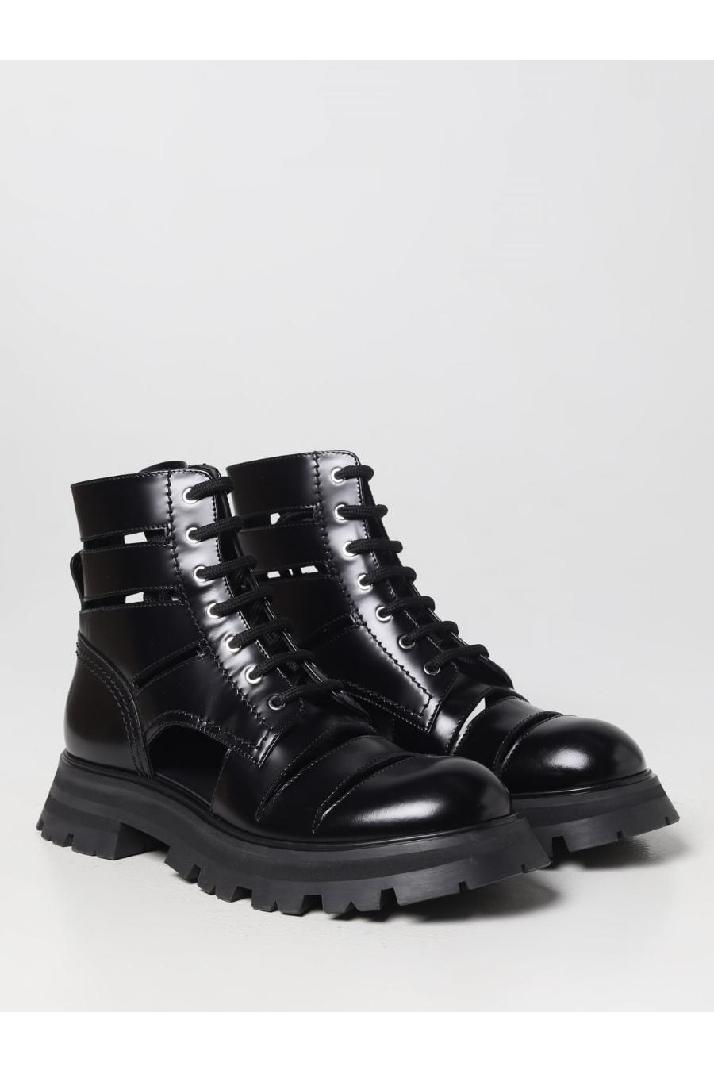 Alexander Mcqueen알렉산더맥퀸 여성 부츠 Alexander mcqueen wander leather ankle boots with cut-out details