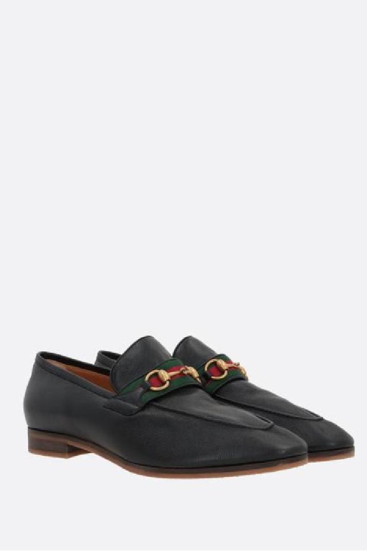 GUCCI구찌 남성 로퍼 Horsebit-detailed grainy leather loafers