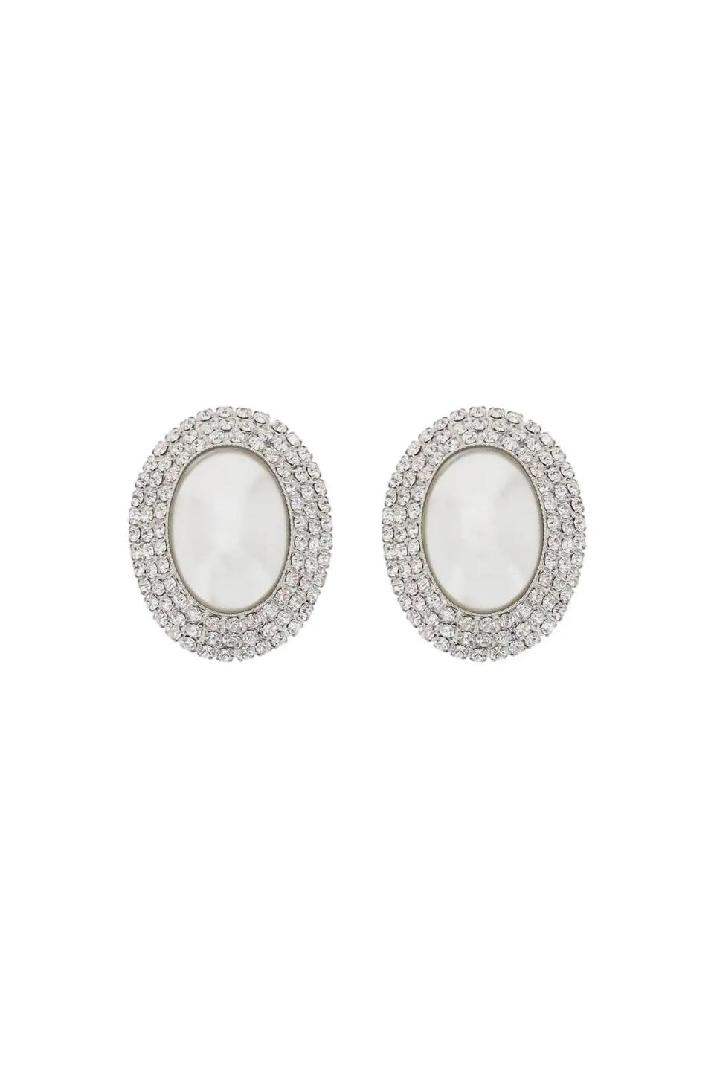 ALESSANDRA RICH알레산드라 리치 여성 귀걸이 oval earrings with pearl and crystals