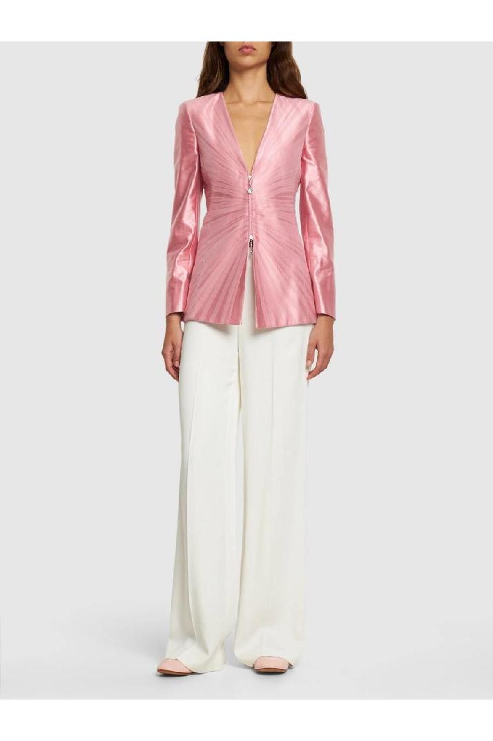 Giorgio Armani조르지오아르마니 여성 자켓 V-neck silk zip blazer