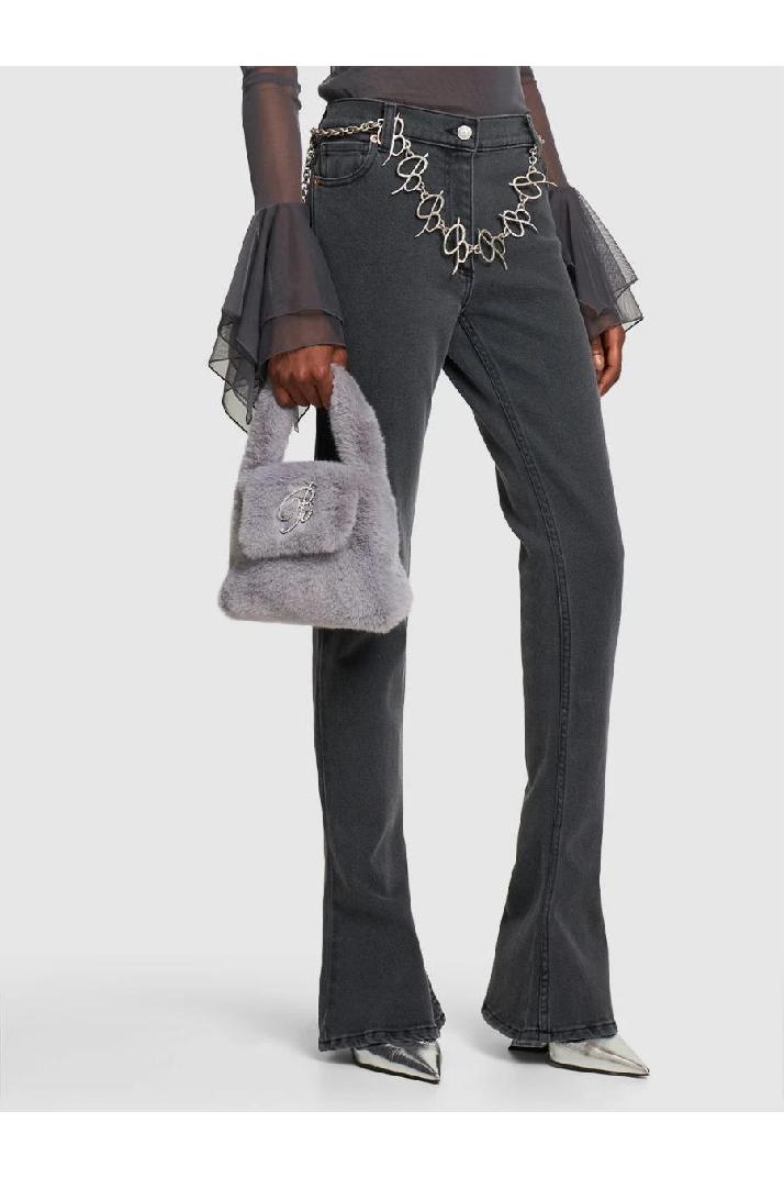 Blumarine블루마린 여성 탑핸들백 Faux fur top handle bag