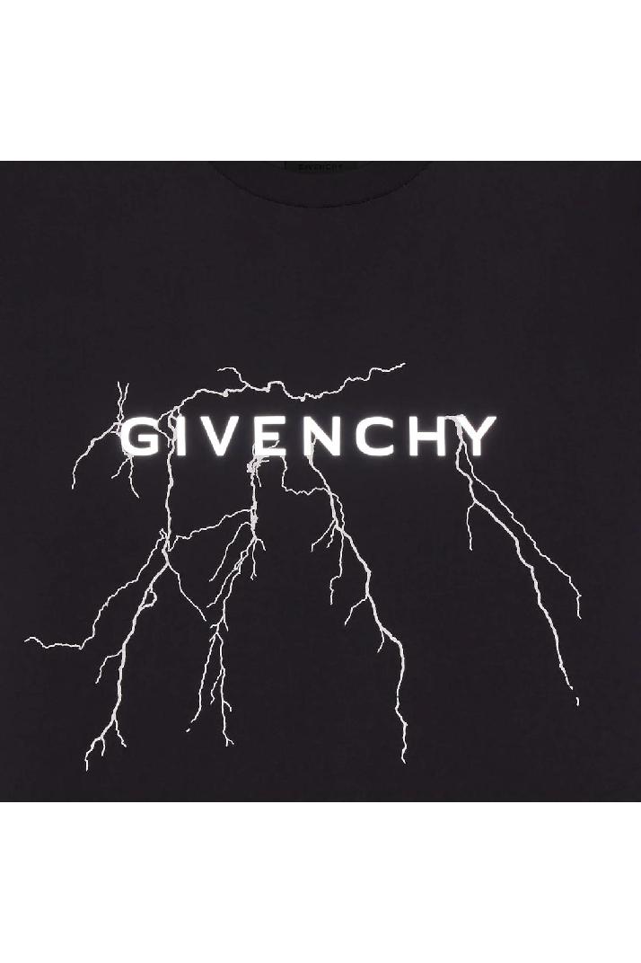 GIVENCHY지방시 남성 티셔츠 Givenchy Lightning Logo Print T-Shirt
