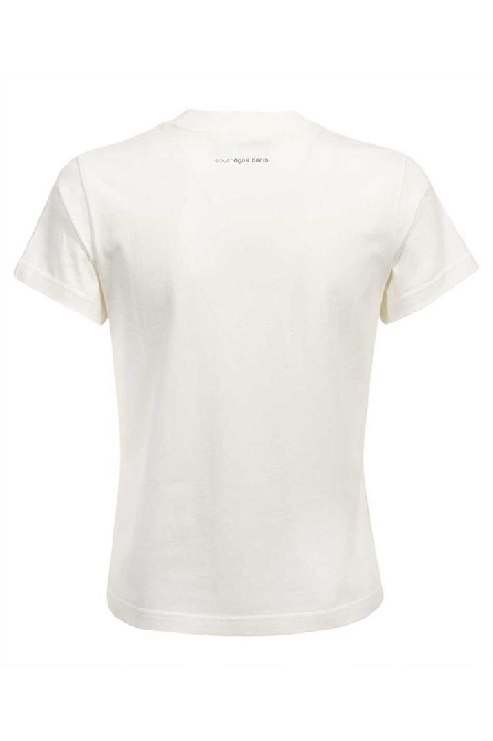 Courreges꾸레쥬 여성 티셔츠 Courreges 423JTS006JS0112 LOGO-PRINT COTTON T-shirt - White