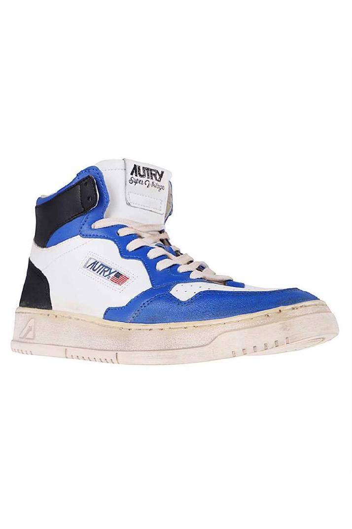 Autry오트리 남성 스니커즈 Autry AVMMSV10 DISTRESSED-EFFECT HI-TOP Sneakers - Blue