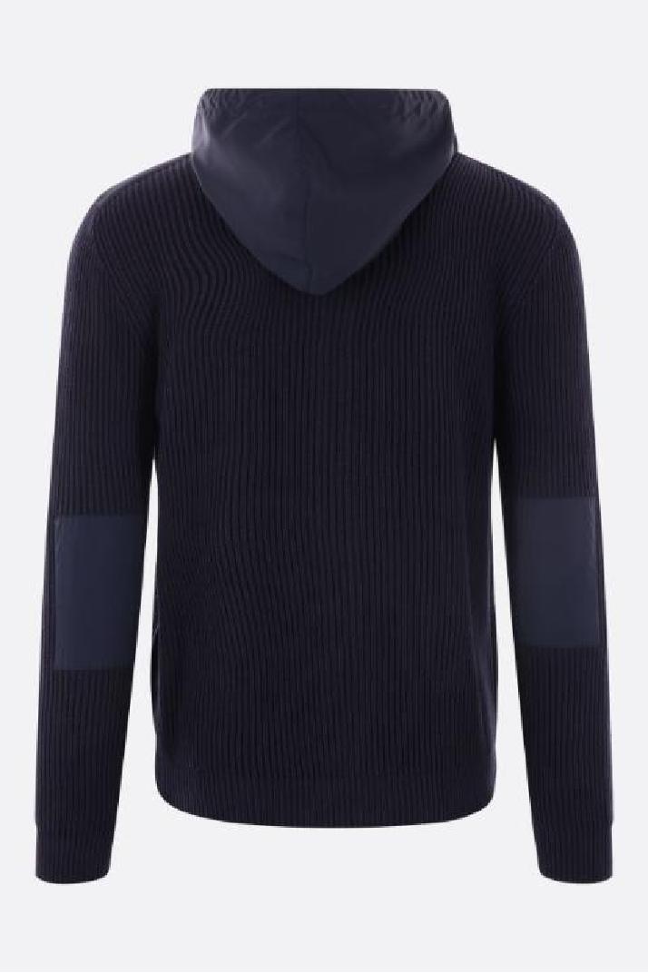ELEVENTY일레븐티 남성 니트 스웨터 cotton full-zip cardigan with wool blend inserts