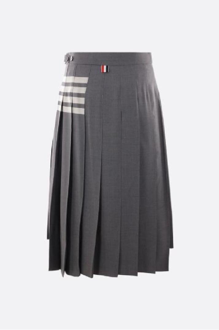 THOM BROWNE톰브라운 여성 스커트 4bar pleated wool skirt