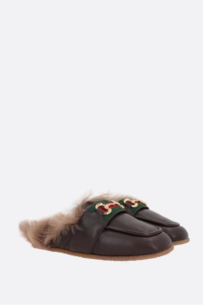 GUCCI구찌 남성 로퍼 Horsebit-detailed grainy leather slippers
