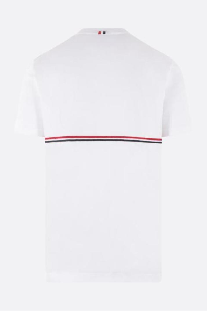 THOM BROWNE톰브라운 남성 티셔츠 tricolor embroidered cotton oversized t-shirt