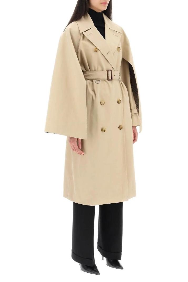 BURBERRY버버리 여성 트렌치코트 &#039;ness&#039; double-breasted raincoat in cotton gabardine