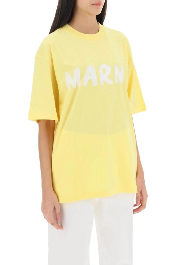 MARNI마르니 여성 티셔츠 t-shirt with maxi logo print