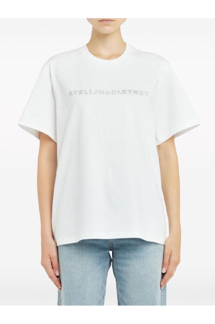 STELLA McCARTNEY스텔라맥카트니 여성 티셔츠 CRYSTAL-EMBELLISHED LOGO T-SHIRT