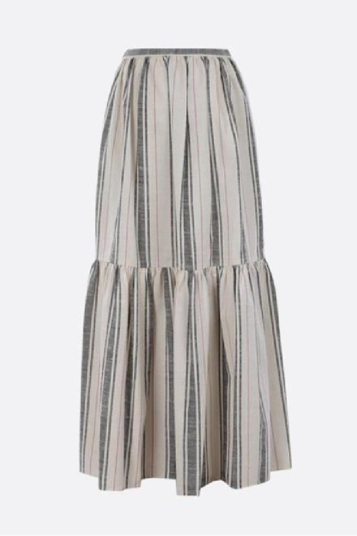 DIOR디올 여성 스커트 striped cotton silk blend flounced skirt