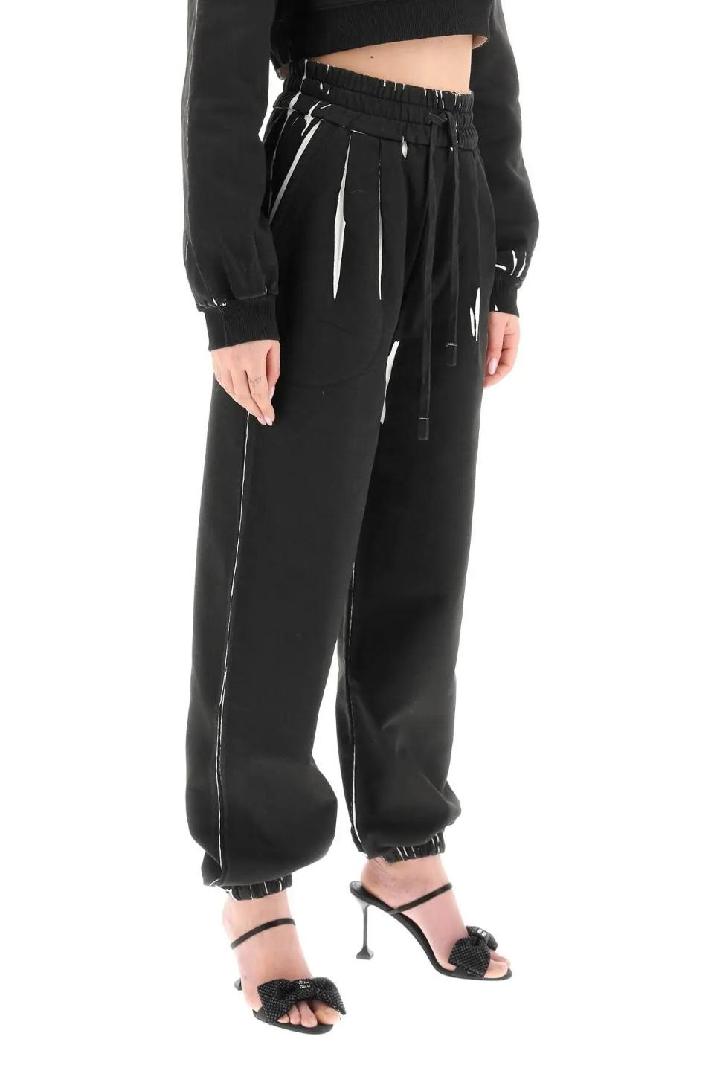 MIU MIU미우미우 여성 스웨트팬츠 maxi logo print jogger pants