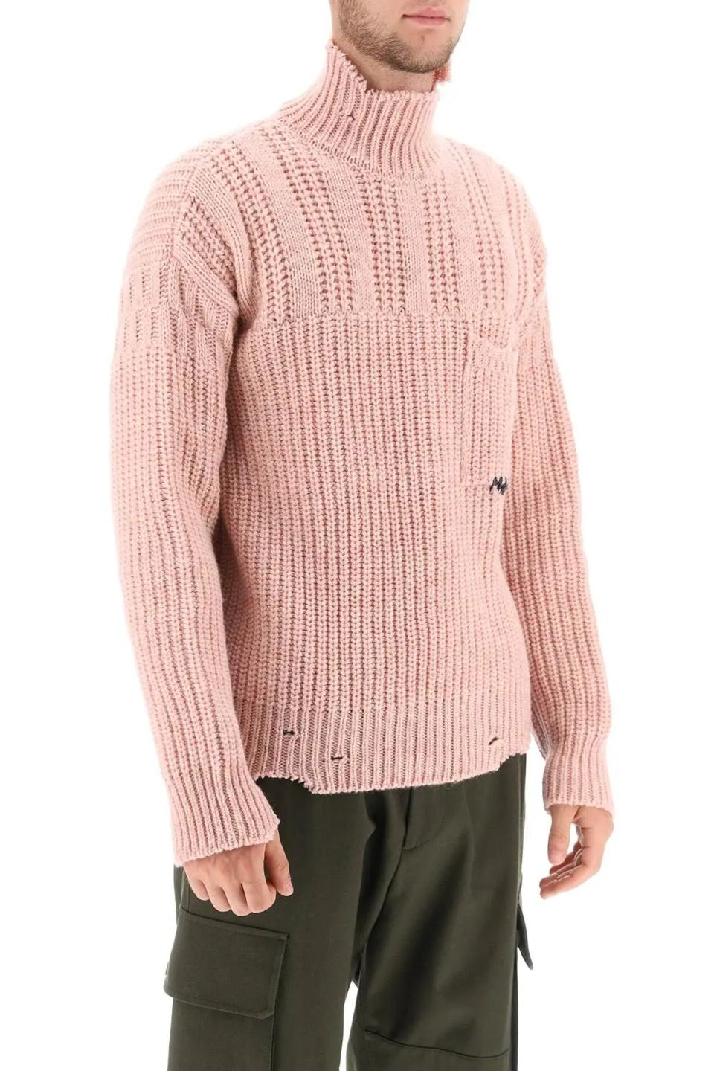 MARNI마르니 남성 스웨터 funnel-neck sweater in destroyed-effect wool