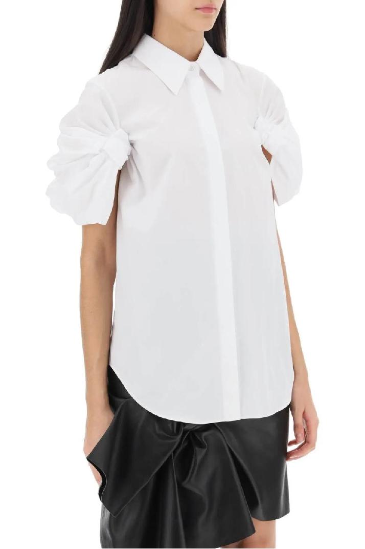 ALEXANDER MCQUEEN알렉산더맥퀸 여성 셔츠 블라우스 shirt with knotted short sleeves