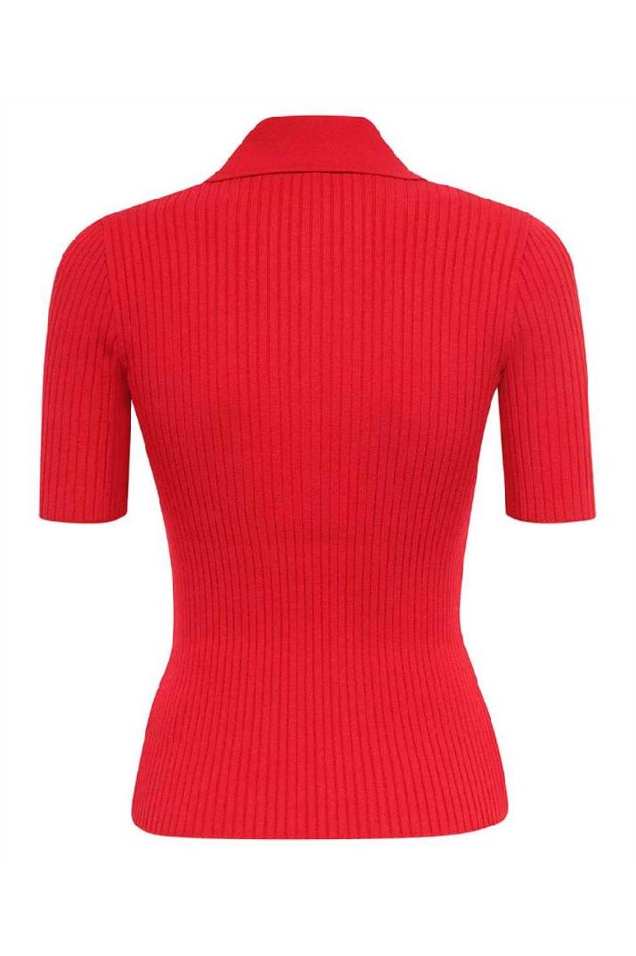 Courreges꾸레쥬 여성 폴로티 Courreges 323MPO017FI0001 AC RIB KNIT Polo - Red