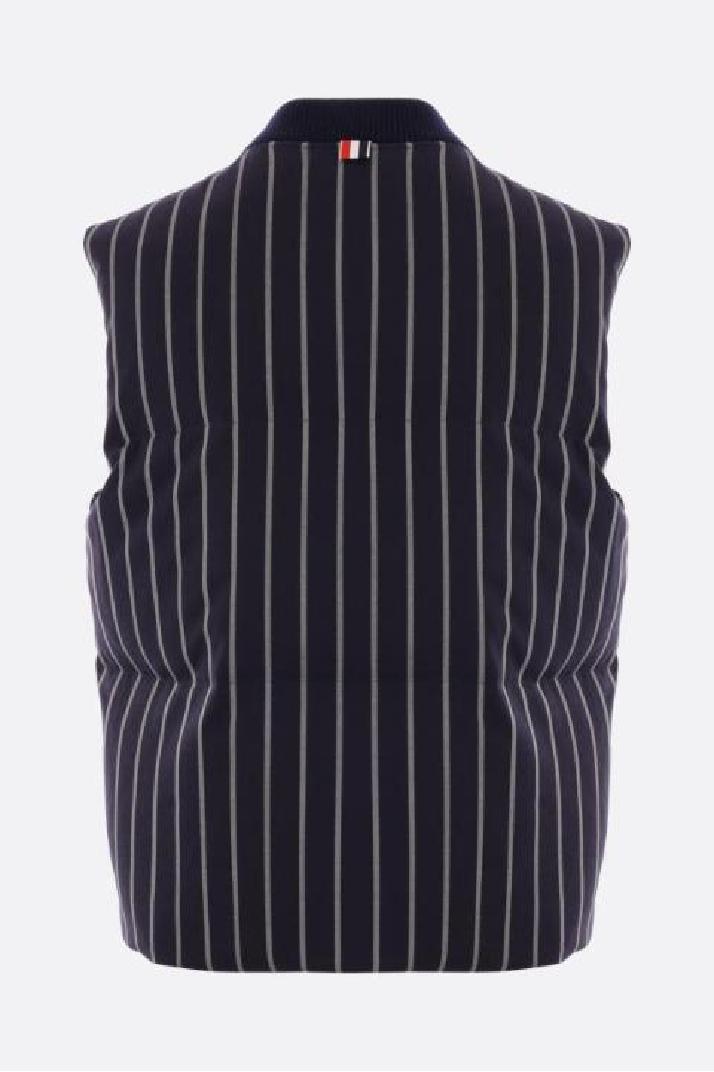 THOM BROWNE톰브라운 남성 패딩 striped wool down sleeveless jacket
