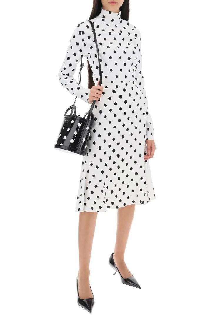 MARNI마르니 여성 핸드백 patent leather tropicalia bucket bag with polka-dot pattern