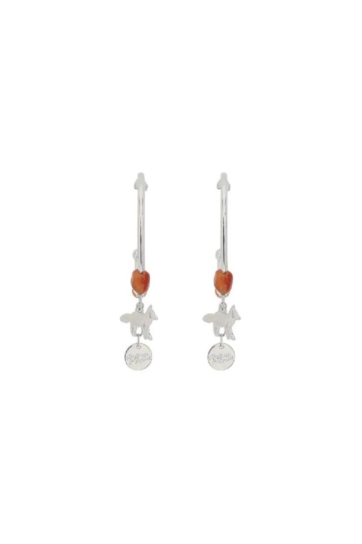 MAISON KITSUNE메종키츠네 여성 귀걸이 fox &amp; beads hoop earrings